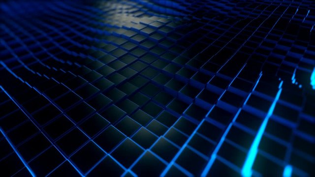 Black Cubes Glowing Background