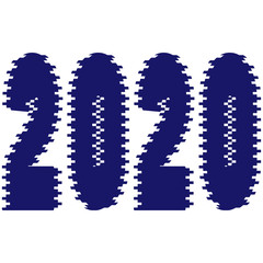 Happy new year 2020 text design. Vector illustration.