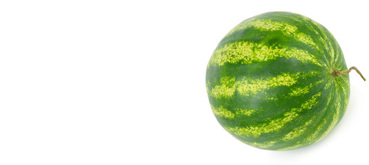 Watermelon isolated on white background.Wide photo. Free space for text.