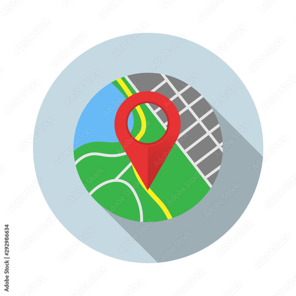 Poster road location on the map icon - from map, navigation, and location icons set.vector illustration in 