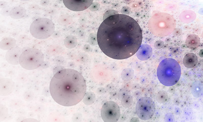 Fractal abstract background, lots of balls on white