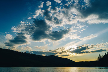 Sunset over lake