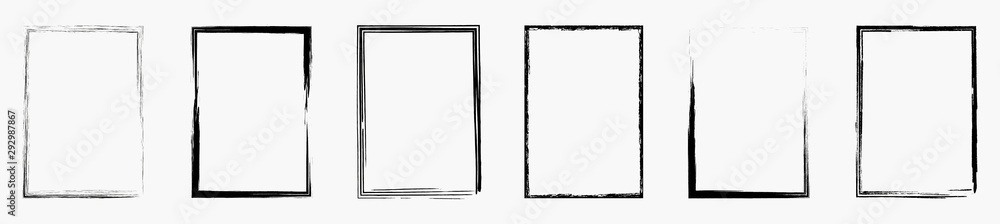 Poster Grunge frame collecton. Grounge border set. Vector