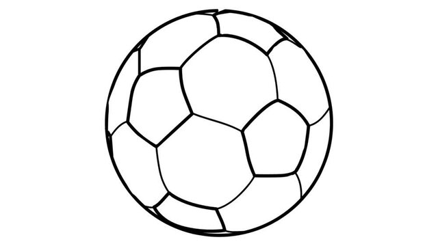 Ball Soccer whiteboard animation 4K footage