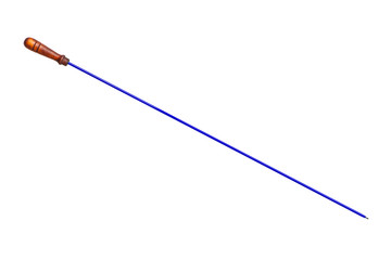 Ramrod for gun cleaning isolated on white background.