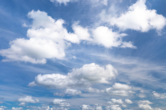 Sky with clouds in summer for background pictures