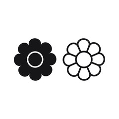 Flowers icon vector lines and filled. Vector illustration