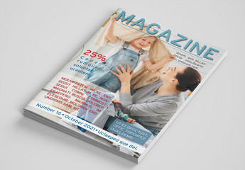 Magazine Layout with Blue Accents