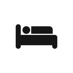 Sleeping on the bed icon. Vector illustration