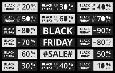 Set of Black Friday promotional banners