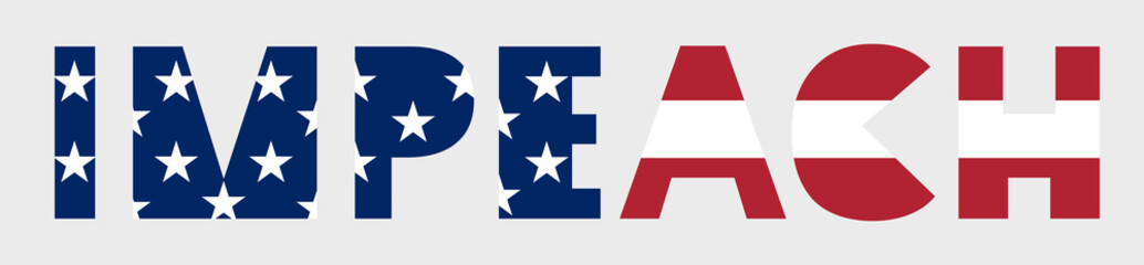 Impeachment banner. Stylized inscription IMPEACH