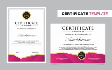 Certificate set template,Vertical and Horizontal