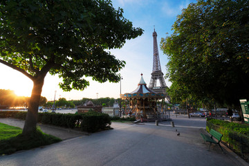 Fototapeta premium eiffel tour and from Trocadero, Paris