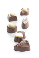 Various chocolate pralines