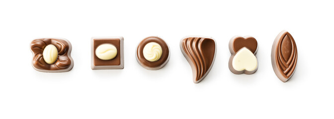 Various chocolate pralines