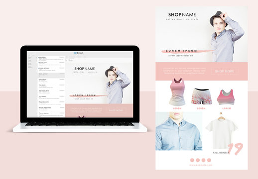 Web Layout with Peach Brushstroke Elements and Accents