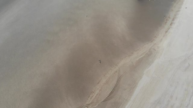 Aerial View of the Beach of Dunkirk and Malo les Bains in France During the Summer