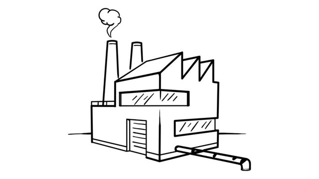 Factory whiteboard animation 4K footage