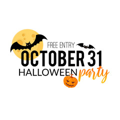 Halloween party text isolated on white.