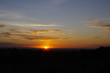 Fototapeta na wymiar sunset at the National Park in Kenya
