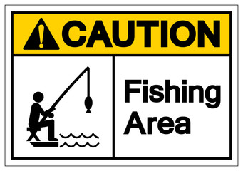 Caution Fishing Area Symbol Sign ,Vector Illustration, Isolate On White Background Label .EPS10