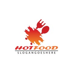 Hot Food Logo Template Design Vector