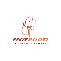 Hot Food Logo Template Design Vector