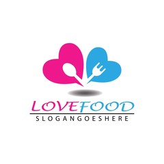 Love Food Logo Template Design Vector