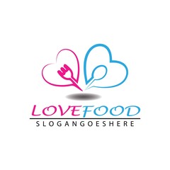 Love Food Logo Template Design Vector