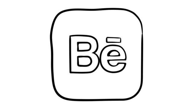 Icon Behance whiteboard animation 4K footage