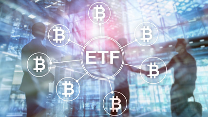Bitcoin ETF cryptocurrency trading and investment concept