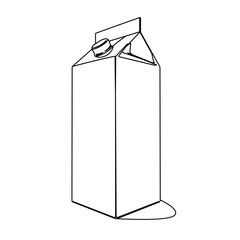 a carton of milk contour vector illustration
