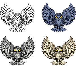Owl logo set
