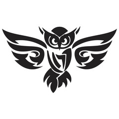 Black owl logo vector temlate