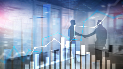 Financial growth graph. Sales increase, marketing strategy concept.