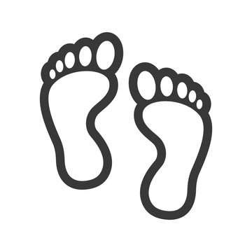 Footprints line icon