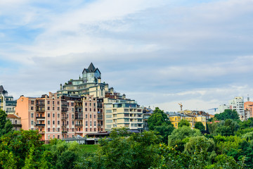 View on a residential buildings in Kiev, Ukraine. Cityscape