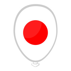 A balloon shaped flag of Japan - Vector illustration