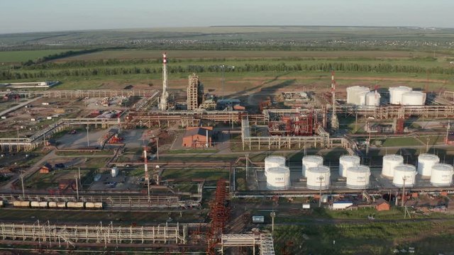 Oil refinery night