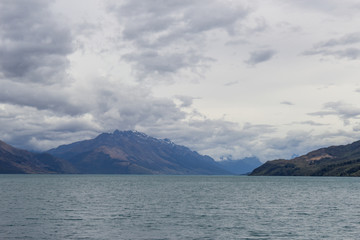 View of lake Wakatipu from a boat, Queenstown
