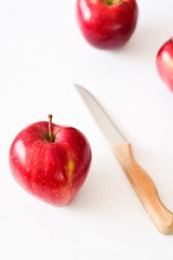 red apple on white background