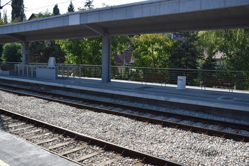 Fototapeta premium railway in the city