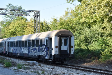 Naklejka premium train on the railway