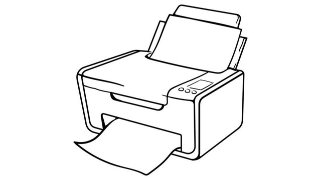 Printer whiteboard animation 4K footage