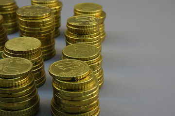 Coins Euro Copyspace stack makro
