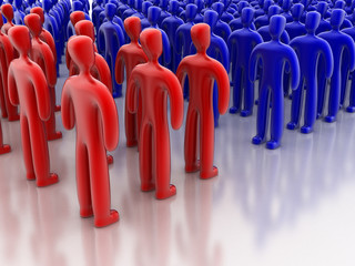 Fototapeta premium Teamwork and business partnership concepts, original 3d rendering