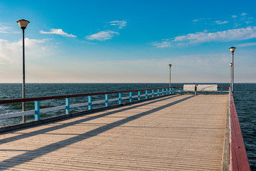 Pier in the city of Palanga, Lithuania. Baltic sea cost line.
