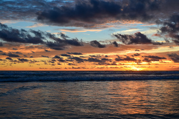 Beautiful bright purple sunset
