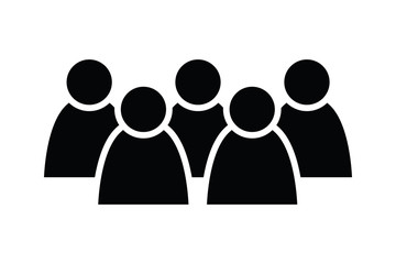 5 people icon. Group of persons. Simplified human pictogram. Modern simple flat vector icon