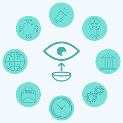 Contact lens vector icon sign symbol